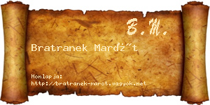 Bratranek Marót névjegykártya